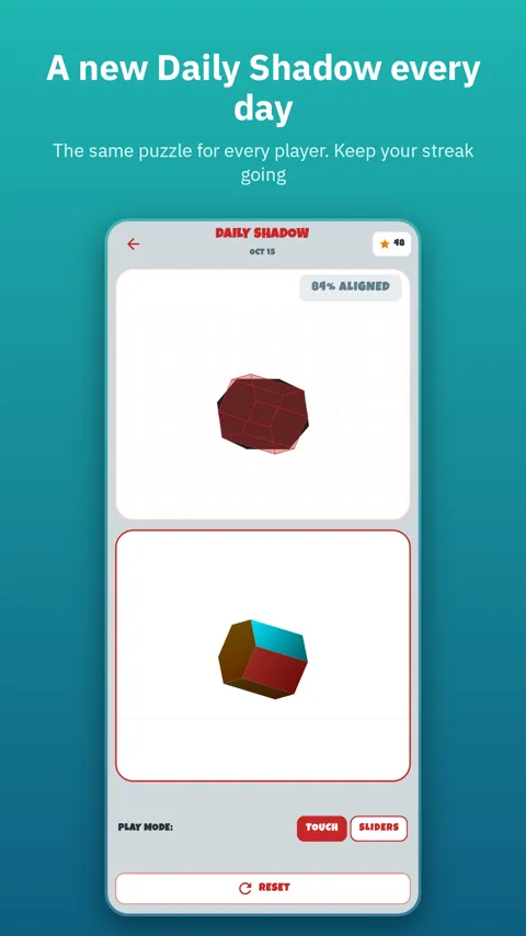 Daily Shadow puzzle with streak