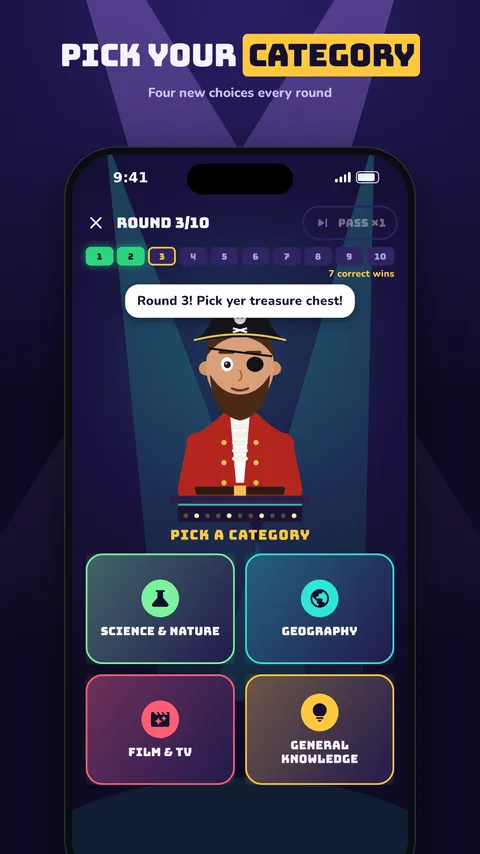 Picking one of four categories in round 3