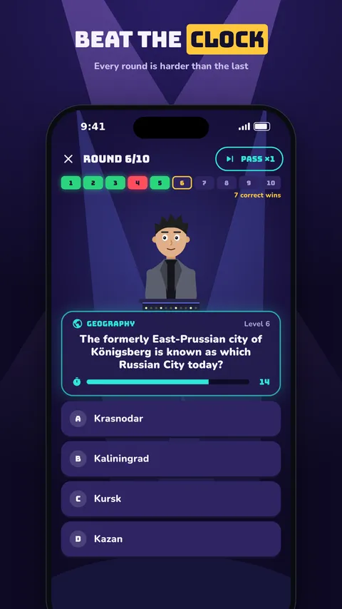 A timed geography question in round 6