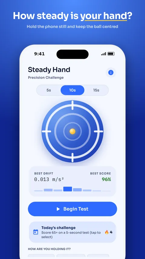 Steady Hand hold-still test with the live bullseye
